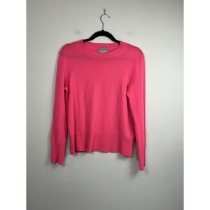 J.Crew 100% Cashmere Sweater in bright hot pink. Size Small. Classic Fit